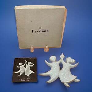 Vintage Haviland Limoges Ornament Dancing Angels 1971 FRANCE Noel Christmas